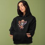 Moletom Unissex Canguru Alien Cowboy Com Capuz - Preto