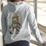 Moletom Unissex Canguru Com Capuz Dinheiro Em Chamas - Branco