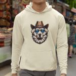 Moletom Unissex Canguru Com Capuz Cachorro Xerife - Off White