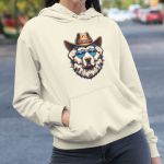 Moletom Unissex Canguru Com Capuz Cachorro Xerife - Off White