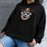 Moletom Unissex Canguru Com Capuz Cachorro Xerife - Preto