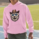 Moletom Unissex Canguru Com Capuz Cachorro Xerife - Rosa Bebê