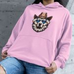 Moletom Unissex Canguru Com Capuz Cachorro Xerife - Rosa Bebê