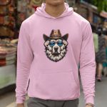 Moletom Unissex Canguru Com Capuz Cachorro Xerife - Rosa Bebê