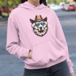 Moletom Unissex Canguru Com Capuz Cachorro Xerife - Rosa Bebê