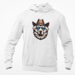 Moletom Unissex Canguru Com Capuz Cachorro Xerife - Branco