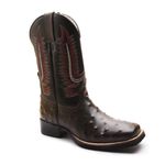 Bota Texana Masculina Avestruz Latego Café/Preto