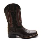 Bota Texana Masculina Avestruz Latego Café/Preto