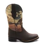 Bota Texana Feminina Crazy Horse Café/Pintura 