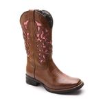 Bota Texana Feminina Dallas Terra com Lêiser Rose