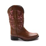 Bota Texana Feminina Dallas Terra com Lêiser Rose