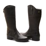 Bota Hipismo Unisex Infantil em Couro Latego Preto