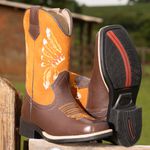 Bota Texana Infantil Floter Café/Nobuck Castor