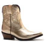 Bota Texana Feminina Cano Curto Metalizado Ouro 