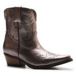 Bota Texana Feminina Cano Curto Metalizado Grafite