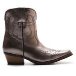 Bota Texana Feminina Cano Curto Metalizado Grafite