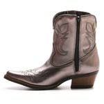 Bota Texana Feminina Cano Curto Metalizado Grafite