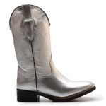 Bota Texana Feminina Metalizado Prata