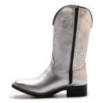 Bota Texana Feminina Metalizado Prata