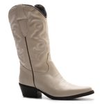Bota Texana Feminina Napa Off White