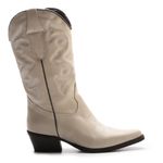 Bota Texana Feminina Napa Off White
