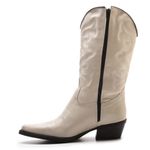Bota Texana Feminina Napa Off White