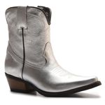 Bota Texana Feminina Cano Curto Metalizado Prata