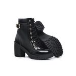 Coturno Sara Feminino Duo Verniz Preto