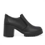 Sapato Feminino Vintage Salto Alto Grosso Preto