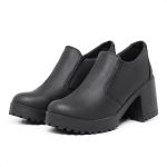 Sapato Feminino Vintage Salto Alto Grosso Preto