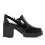 Sapato Feminino Vintage Salto Alto Grosso Verniz Preto