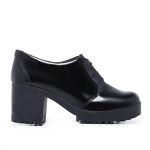 Sapato Feminino Gisele Salto Alto Grosso Verniz Preto