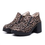 Sapato Feminino Vintage Salto Alto Grosso Onça