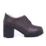 Sapato Feminino Gisele Salto Alto Grosso Café