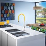 Misturador Monocomando Mesa Cozinha Docol Doc Chrome / Amarela