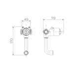 Base Misturador Monocomando para Ducha Higiênica Alta Pressão/Baixa Pressão 1/2