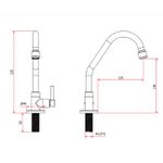 Torneira Cozinha Mesa Bica Movel- Alfa 1067- Kimetais