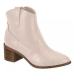 BOTA FEMININA COUNTRY TEXANA BEIRA RIO SALTO MÉDIO CONFORTÁVEL - OFF/WHITE