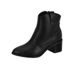 BOTA FEMININA COUNTRY TEXANA SALTO MÉDIO CONFORTÁVEL - PRETA