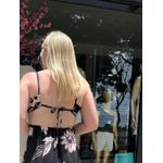 VESTIDO LARA LONGO DE ALÇA ESTAMPADO LANÇAMENTO - Preto