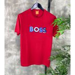 CAMISETA MC HUGO BOSS LETRAS COLORIDAS 