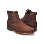 Bota Botina Chelsea Masculina Café Nobuck