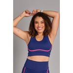 Top Fitness Level Up Azul e rosa 