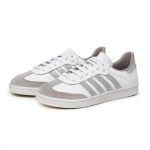 Tenis De Couro Vitória Cor: Branco/Prata