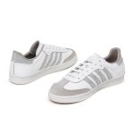 Tenis De Couro Vitória Cor: Branco/Prata