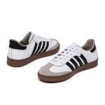 Tenis De Couro Vitória Cor: Branco/Preto 