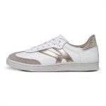 Tenis De Couro Isabely Cor: Branco/Dourado