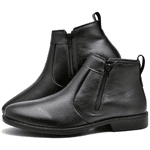 Bota Chelsea de Couro Pelica Conforto Fechamento com Zipper Cor:Preto