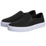 TÊNIS SLIP ON FEMININO DE COURO MODELO KF ALICE - Preto