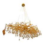 LUSTRE MODERNO PEROLA OURO VELHO